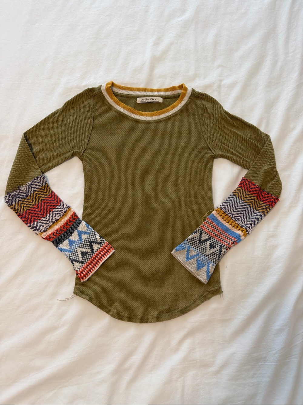 Free People Alpine Cuff Waffle Thermal Top